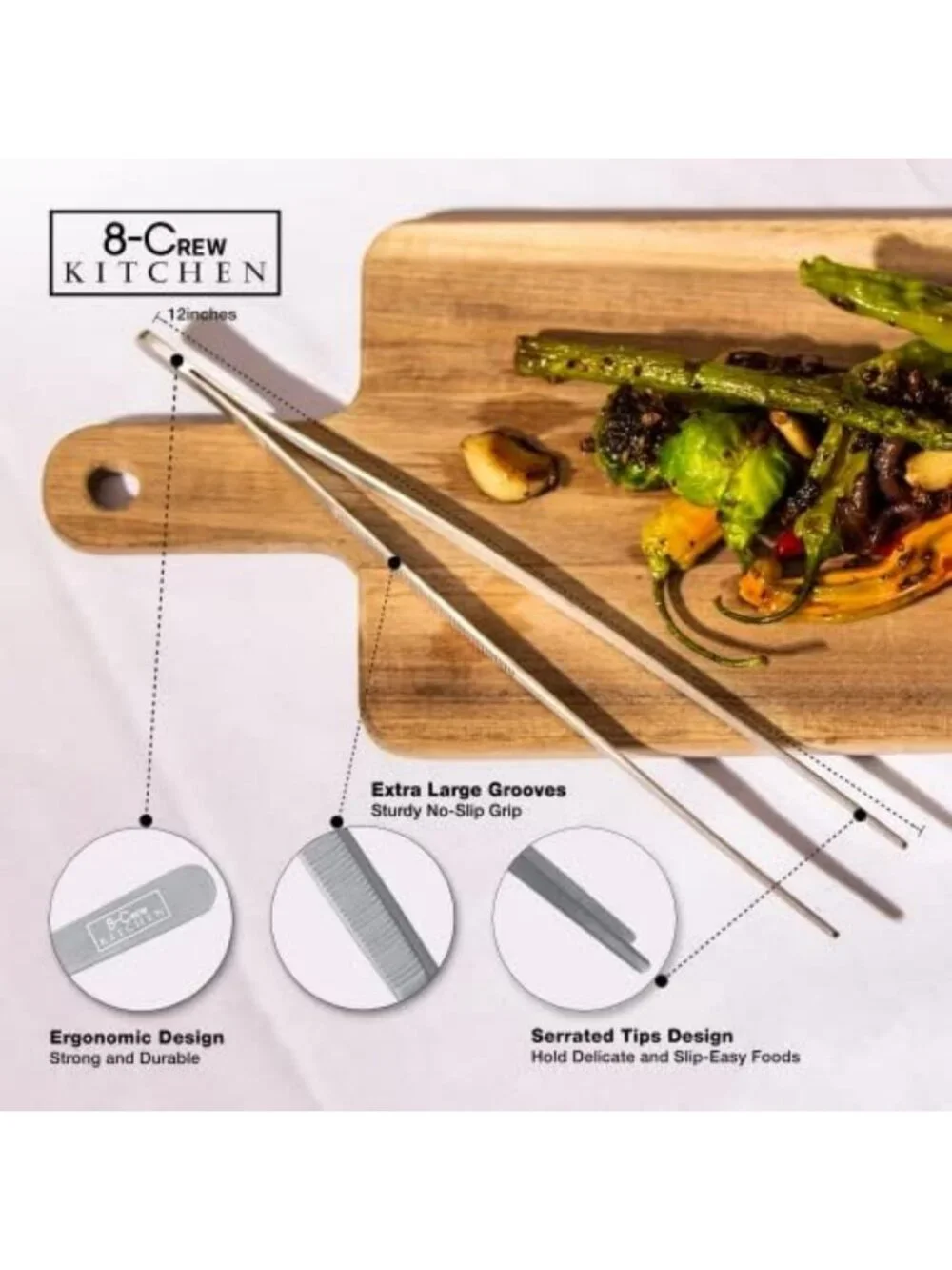 Stainless Steel Cooking Tweezers Set of 2 - 12